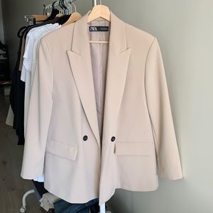 Zara Oversized Blazer (Taupe Brown)